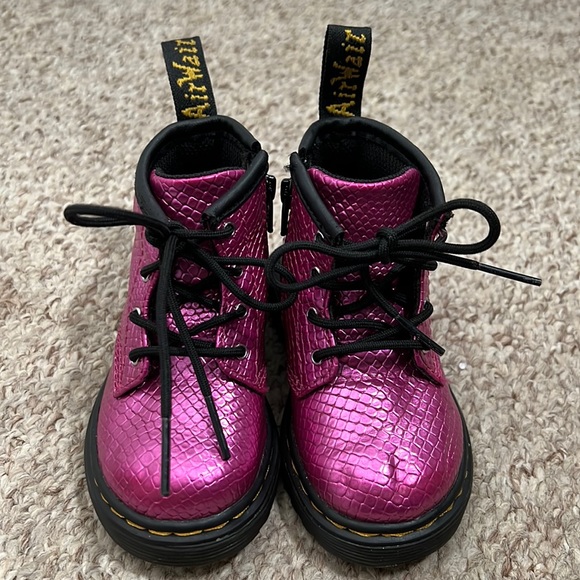 Dr. Martens Other - Dr. Martens Pink Metallic Boots Bouncy Sole